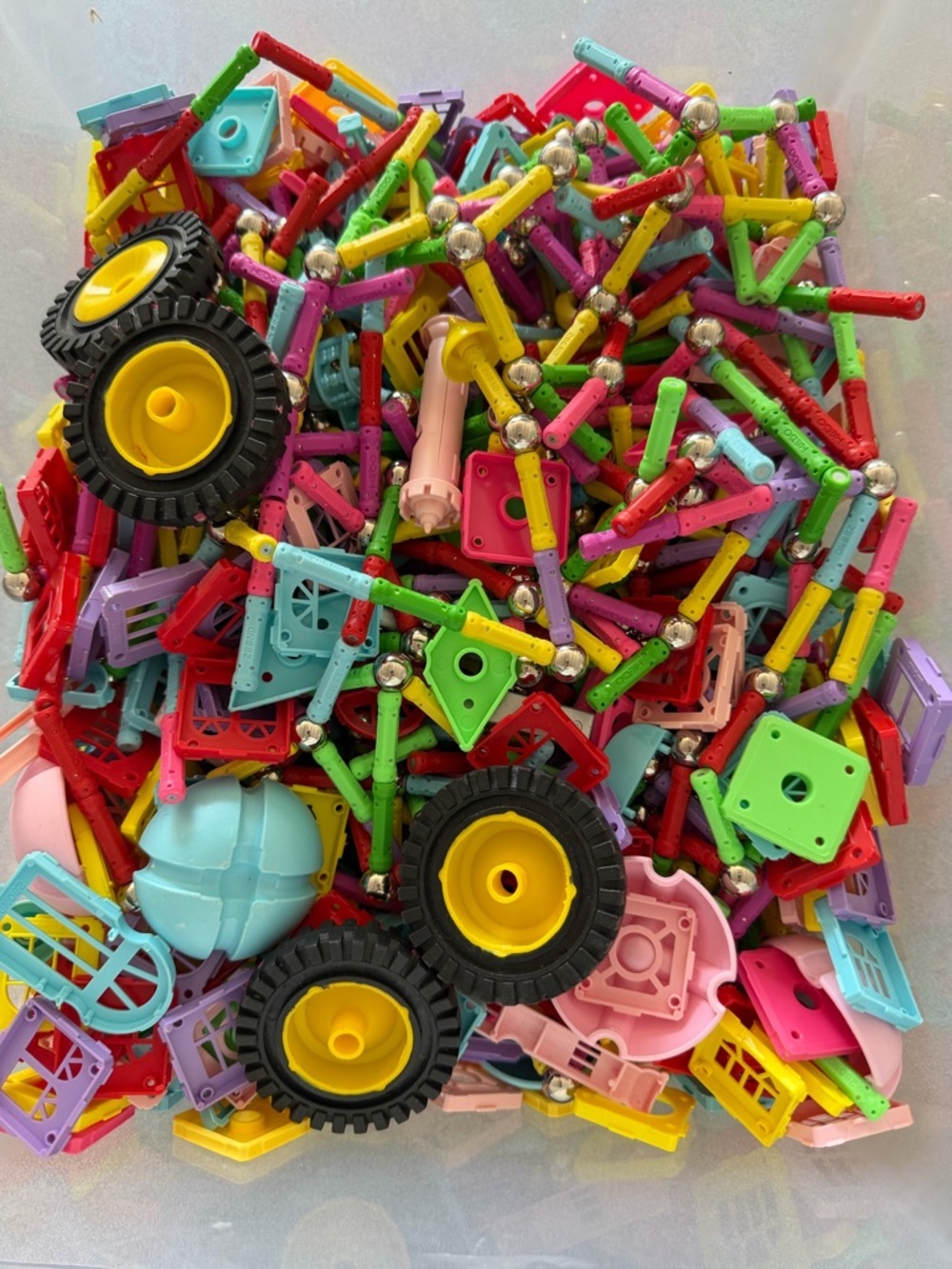 STEM Magnetic Rods Balls Colourful Kids Creative Construction Building Toy Set